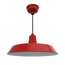22" Vintage Pendant Barn Light in Red