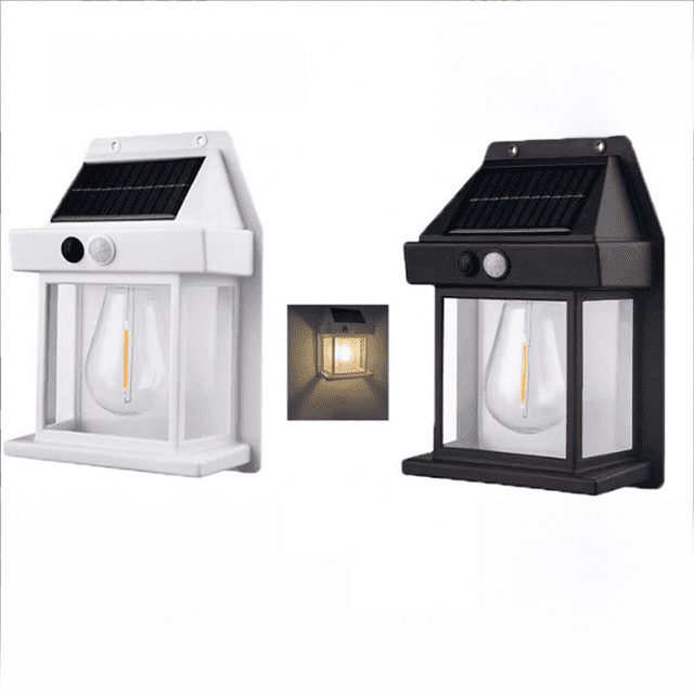 Lámpara de pared solar para exteriores, lámpara de tungsteno impermeable para exteriores, lámpara de noche para jardín, villa, iluminación, lámpara de jardín de inducción