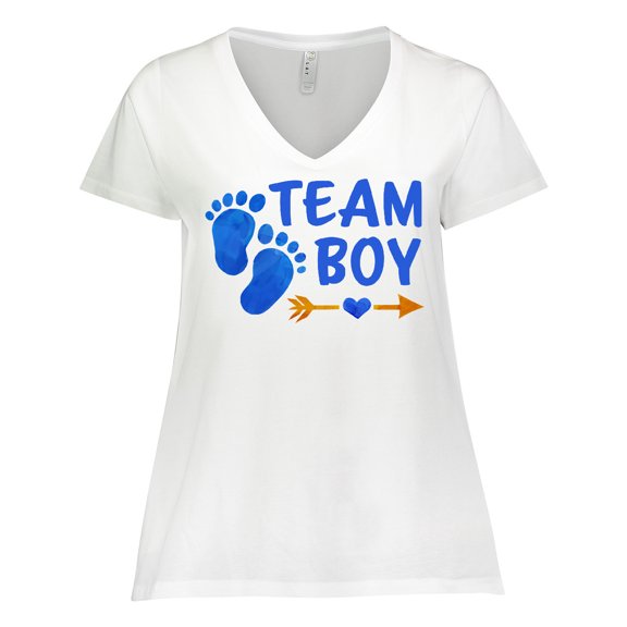 Inktastic Team Boy Women's Plus Size V-Neck T-Shirt