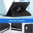 thumbnail image 5 of iPad 10th Generation Case (2022) Rotating Folio Case - Slim 360 Degree Rotating Protective Kick Stand Cover with Auto Sleep/Wake for iPad 10th Gen, A2696 A2757 A2777 -Black, 5 of 7