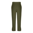 thumbnail image 5 of USNSM Men's Fashion Button Detail Wide Leg Long Palazzo Pants Business Work Office Pants Elastic High Waist Trousers with Pockets Green XXXL, 5 of 9