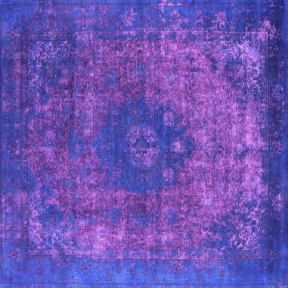 Ahgly Company Indoor Square Oriental Purple Industrial Area Rugs, 8' Square