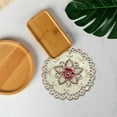 thumbnail image 4 of Elegant Round Floral Placemats Set of 4 - White Embroidered Lace Doilies for Dining Table Decoration and Entertaining, 4 of 6