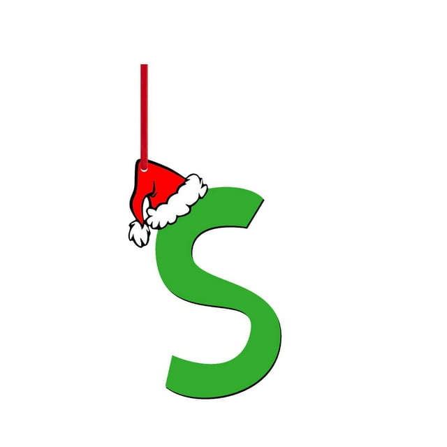 Christmas Wooden Initial Ornaments Alphabet Letters A To Z Unfinished DIY Craft Decorative Hanging Xmas Tree Holiday Wooden Letters For Festive DIY Projects
