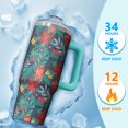 thumbnail image 4 of Holiday Winter 30oz Classic Red and Green Plaid Christmas Tumbler with Handle, Insulated Stainless Steel Coffee Cup, Gifts for Women Men, 4 of 5