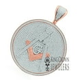 thumbnail image 2 of Big XL 3'' 14K Rose Gold Finish Simulated Diamonds Freemason Masonic G Compass Medallion Pendant Charm, 2 of 5