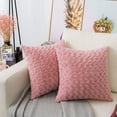 thumbnail image 2 of Fundas de almohada de piel sintética de felpa suave de lujo para sofá Fundas de almohada decorativas de piel Paquete de 2 (18 "x 18") Xemadio CZJJ-ZC66-5, 2 of 7