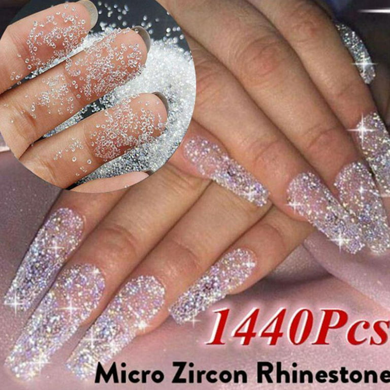 1440X Crystal 3D Nail Art Micro Zircon 1.2mm Mini Rhinestones Sticker DIY  J4L5 