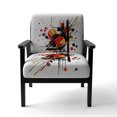 thumbnail image 4 of Designart "Abstract Symphony in Red and Black II" Red Abstract Upholstered Accent Chair - Modern Arm Chair For Bedroom, 4 of 7