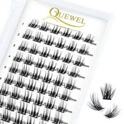QUEWEL Cluster Lashes 72  Pcs Wide Stem Individual  Lashes C/D Curl 8-16mm  Length DIY Eyelash Extension  False Eyelashes Fluffy02 Styles  Soft for Personal Makeup  Use at Home (Fluffy02-D-MIX8-16)