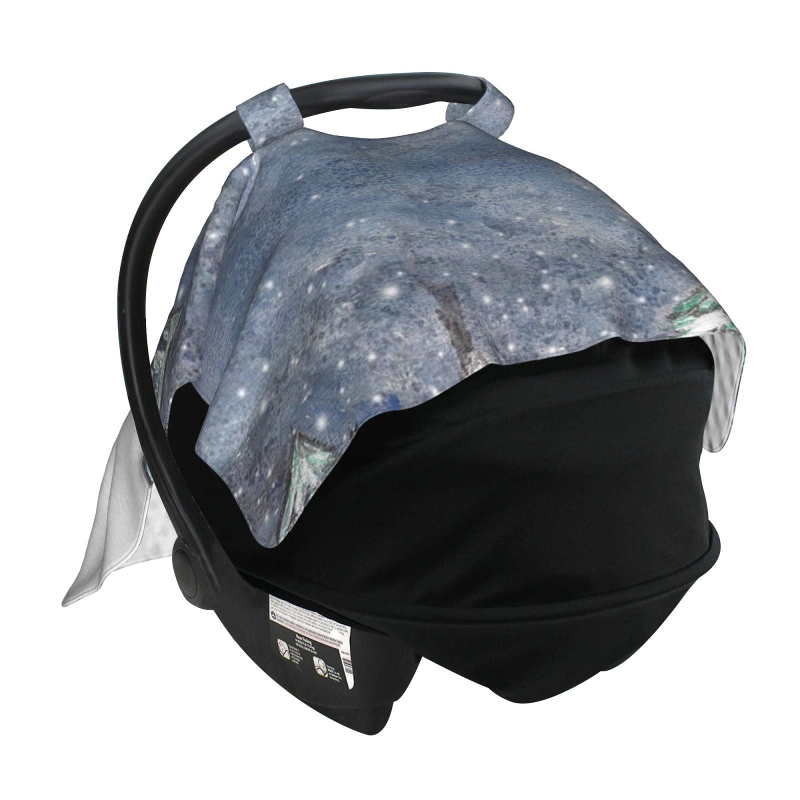 Car Seat Cover Baby - Watercolor Winter Landscape Breathable Infant Car Seat Cover for Baby Carseat, Lightweight Comfort Baby Essentials Must Haves Newborn Stuff for Girl Boy