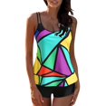 thumbnail image 1 of Womens Tankini Swimsuits For Women Tummy Control Bathing Suits Women Two Piece Plus Size Modest Swimwear Top With Shor, 1 of 9