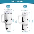 thumbnail image 6 of Yayeee 40oz Double-Wall Insulated Stainless Steel Tumbler with Handle Bottle, Anchor Pattern, 6 of 8