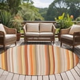 thumbnail image 5 of 8ft Round Rug, Burnt Orange Striped Non-Skid Rubber Backing Large Area Rugs - Living Room Bedroom Home Office, Farmhouse Orange Ombre Stripes Indoor Floor Mat Carpets Washable Rug, 5 of 9
