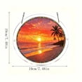 thumbnail image 3 of Yangka Summer Beach Sunset Acrylic Puzzle Suncatcher, Tropical Nature Scenery Stained Glass Effect Window Hanging, Patio Decor, 3 of 7