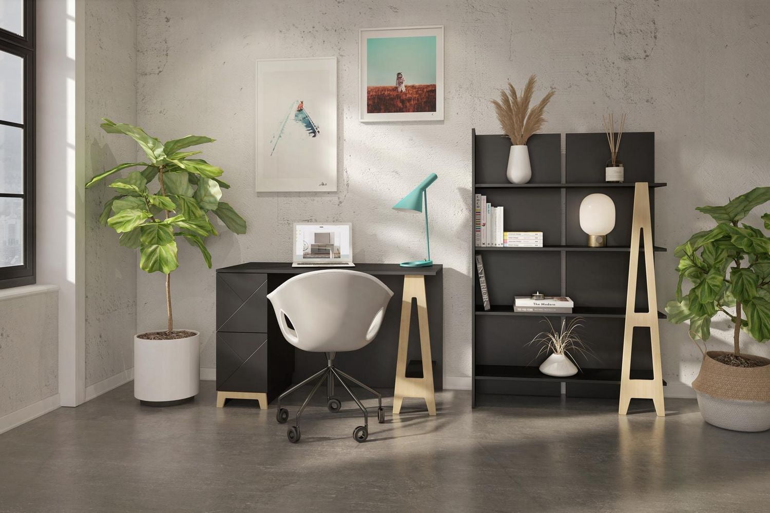 Nexera Bureau à 2 tiroirs Atypik