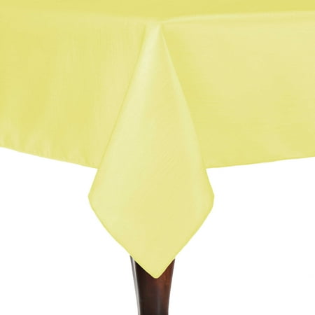 

Ultimate Textile (5 Pack) Reversible Shantung Satin - Majestic 60 x 60-Inch Square Tablecloth - for Weddings Home Parties and Special Event use Cornsilk Light Yellow