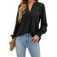 thumbnail image 4 of Jelly Blusa de gasa para mujer, informal, de negocios, manga larga, cuello en V, elegante, para oficina, trabajo, otoño, 4 of 5