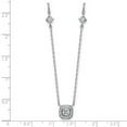 thumbnail image 2 of 8.4mm Ss Rhodium Plated Polished Fancy CZ Station With 2 Inch Extension Necklace 16 Inch Pendant Necklace for Women, 2 of 2