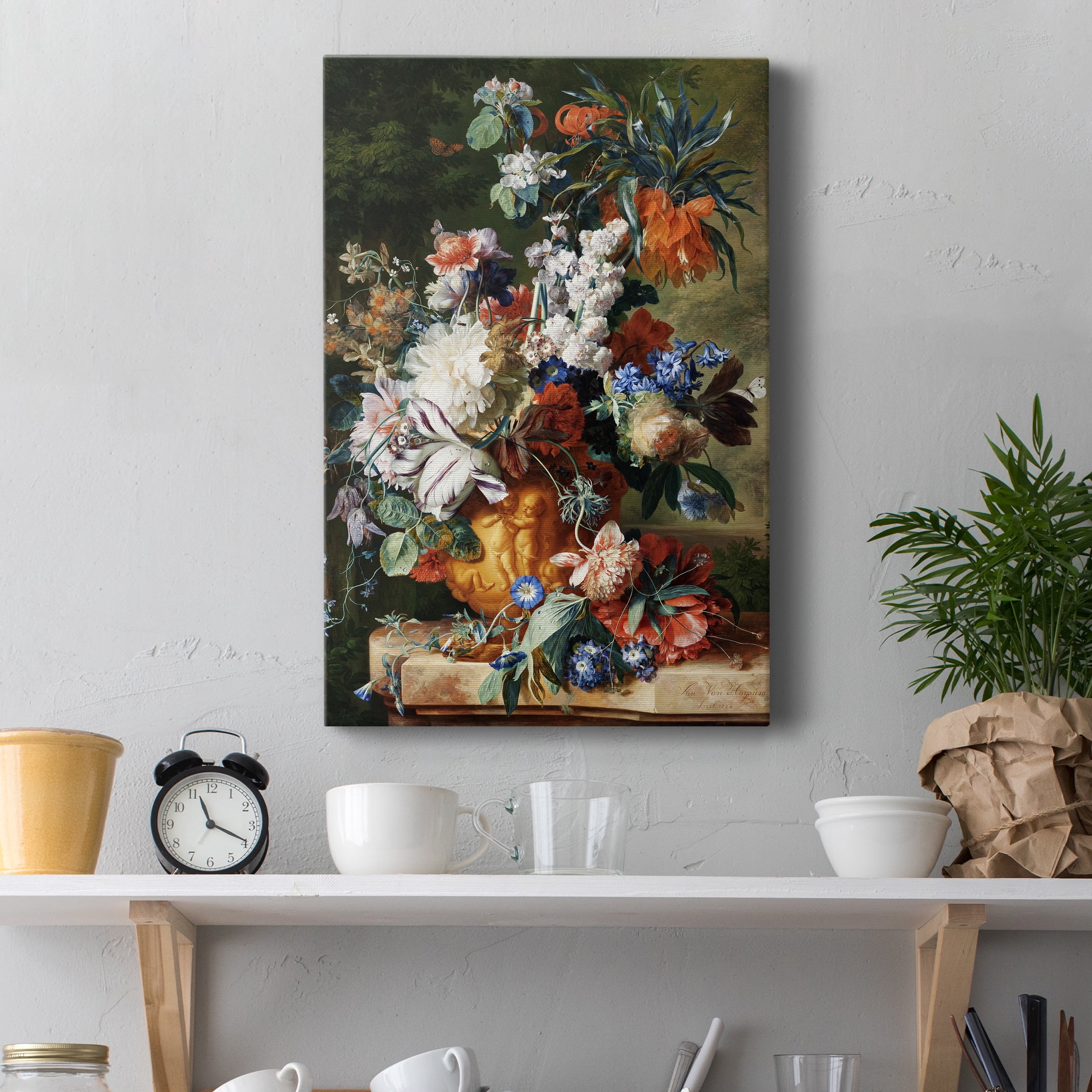 Bouquet of Flowers in an Urn Premium Gallery Wrapped Canvas - Ready to Hang - 8 x 12