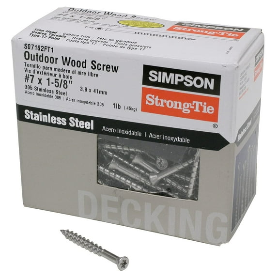 Simpson Strong-Tie Trim-Head Screw, 6-Lobe Drive #7 x 1-5/8 in. T-15 Type 305 1 lb.