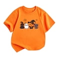 thumbnail image 3 of SOFTCCLO Girls T Shirts Short Sleeve Crewneck Graphic Tees Halloween Themed Print Stylish Casual Holiday T-Shirts for Girls Size 5-6Y, 3 of 5