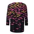 thumbnail image 4 of FAVIPT Halloween Shirts for Women Three Quarter Sleeve Crew Neck Shirts Funny Bat Graphic Print Loose Blouses Casual Trendy Fall 2025 Tees Black,XL, 4 of 5