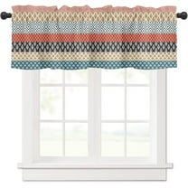 Boho Valances for Windows Curtain Tribal Striped Vintage Rod Pocket Valance Window Treatments 1 Panel Bohemian Style Pattern Short Curtains for Kitchen Windows Bathroom Bedroom 54 x 18 inch