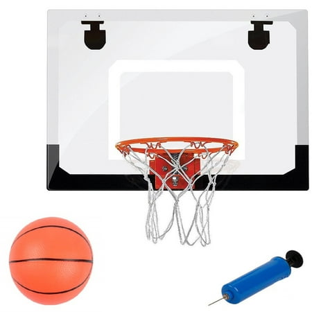 Basketball Goal, Mini Basketball Hoop for Kids, Over The Door Basketball Hoop Indoor for Home or Office- Slam Dunk Approved, Shatter Resistant Backboard Include 1 Basketball and 1 Inflator,