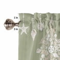 thumbnail image 5 of Merry Christmas Kitchen Curtains and Valances Set, Starfish Conch Retro Tree Green Texture Rod Pocket Window Valance 18 Inch Window Curtain Panels for Living Room Bedroom Laundry, 27.5x24in, 3 Pieces, 5 of 7