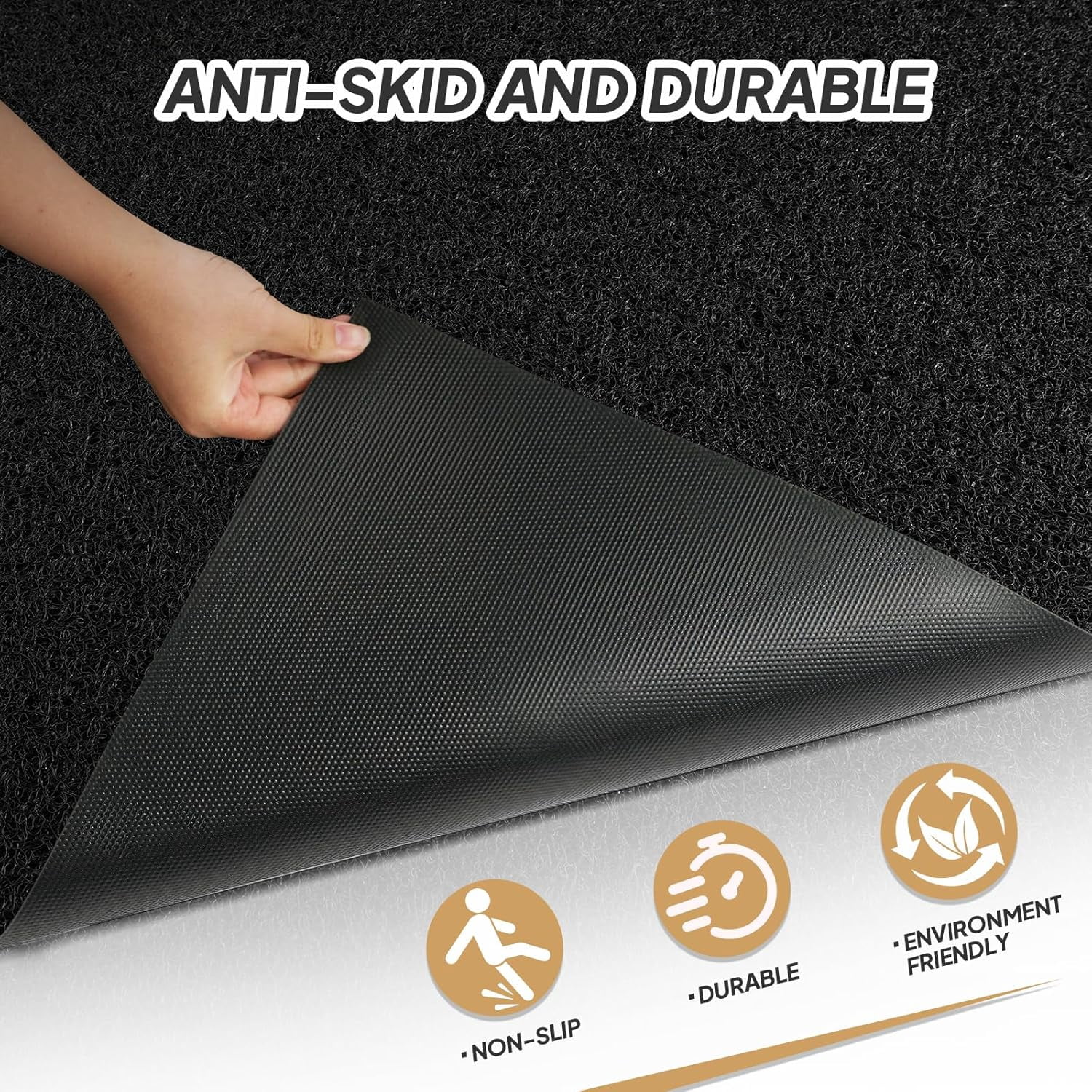 Ktaxon 36" x 71" Front Door Mat Indoor Outdoor Entrance, Waterproof, Stain and Fade Resistant, Easy Clean Patio Porch Entryway Mat Doormat, Black