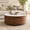 Walnut, variant on Atumcto 29.5" Modern Round Coffee Table with Casters, 2 Drawers, Marble-Pattern Sintered Stone Top for Living Room, Gray