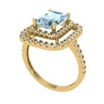 thumbnail image 2 of 2.62 ct Emerald Cut Natural Sky Blue Topaz with Simulated Diamond Halo Accents 14K Yellow Gold Womens Engagement Ring, 2 of 5