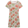 thumbnail image 3 of Hand Drawn Peach Pattern Women's Dress Short Sleeve Summer Sundress Summer Women Clothes, 3 of 7
