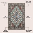 thumbnail image 3 of JONATHAN Y WASHABLE Superbia Boho Medallion Border Machine-Washable Polyester Area Rug, 5' x 8', Green and Brown, Traditional Vintage Low-Pile Indoor Rug for Living Room WSH502C-5, 3 of 9