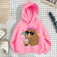 thumbnail image 4 of lnmuld Cute Tops for Teens Girls Hooded Sweatshirt Capybara Print Casual Loose Fit Long Sleeve Top for Toddler Kids Soft Comfortable Autumn Winter Outfits Size:2-3 Years, 4 of 5