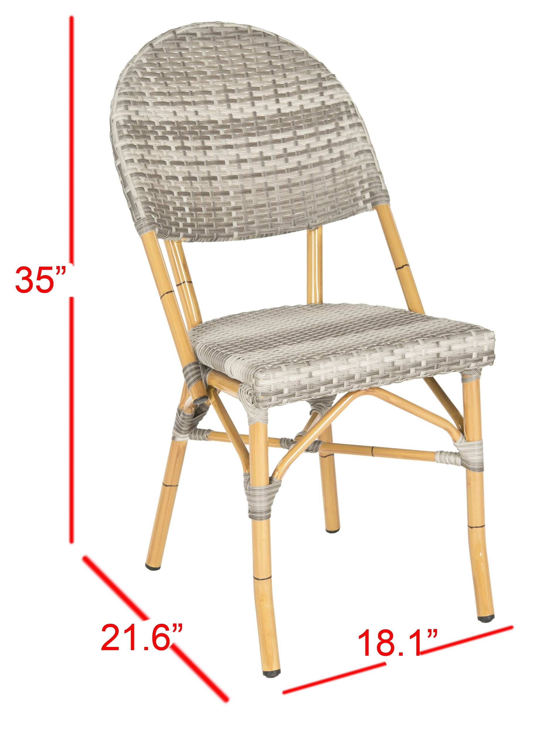 Safavieh Barrow Outdoor Patio Stacking Chair, Set of 2 - Grey