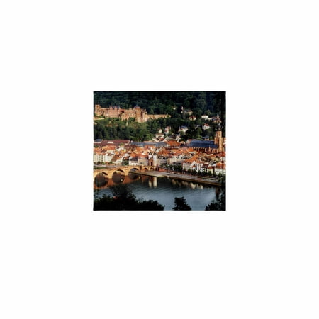 3dRose, Germany, Baden-Wurttemberg, Heidelberg, Town, Castle and Neckar river, 11x12 Wash Cloth for Face and Body