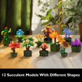 thumbnail image 2 of Set de bloques de construcción JMBricklayer Flowers Suculents 10001 12 piezas, 2 of 7