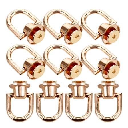 Rivet 10 Pcs Brass Rivets D Rings for Purse The Tote Bag Accessories Handbags Hardware Backpack Metal