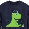 thumbnail image 3 of Instant Message - T-Rex Gamer: Pew Pew Pew - Toddler & Youth Crewneck Fleece Sweatshirt, 3 of 6