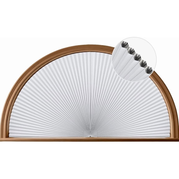 1 Pack Blackout Arch Window Shade,No Drill,48" W x 24" H,White