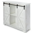 thumbnail image 4 of Distressed Sideboard Buffet Cabinet with Sliding Rail Barn Doors, 4 of 8