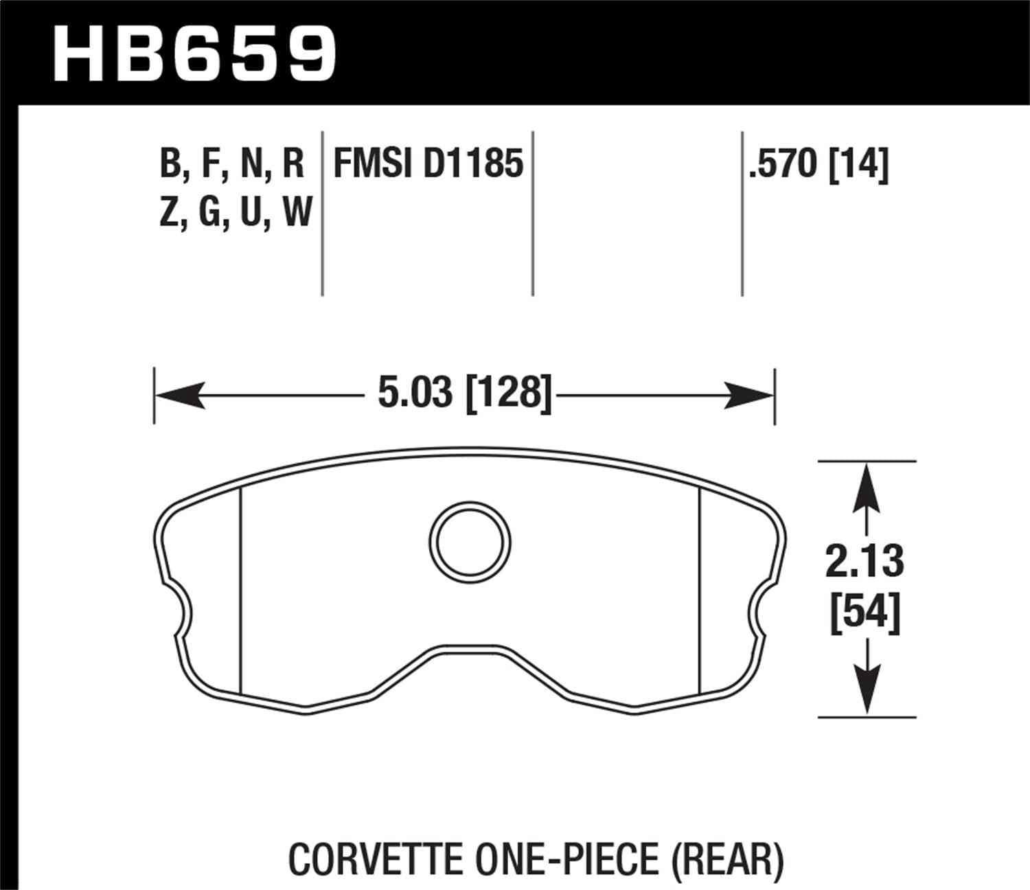 Hawk Performance HB659G.570 DTC-60 Disc Brake Pad