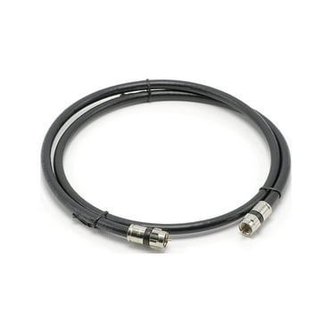 3' Feet, Black RG6 Coaxial Cable (Coax Cable) with Weather Proof Connectors, F81 / RF, Digital Coax - AV, Cable TV, Antenna, and Satellite, CL2 Rated, 3 Foot