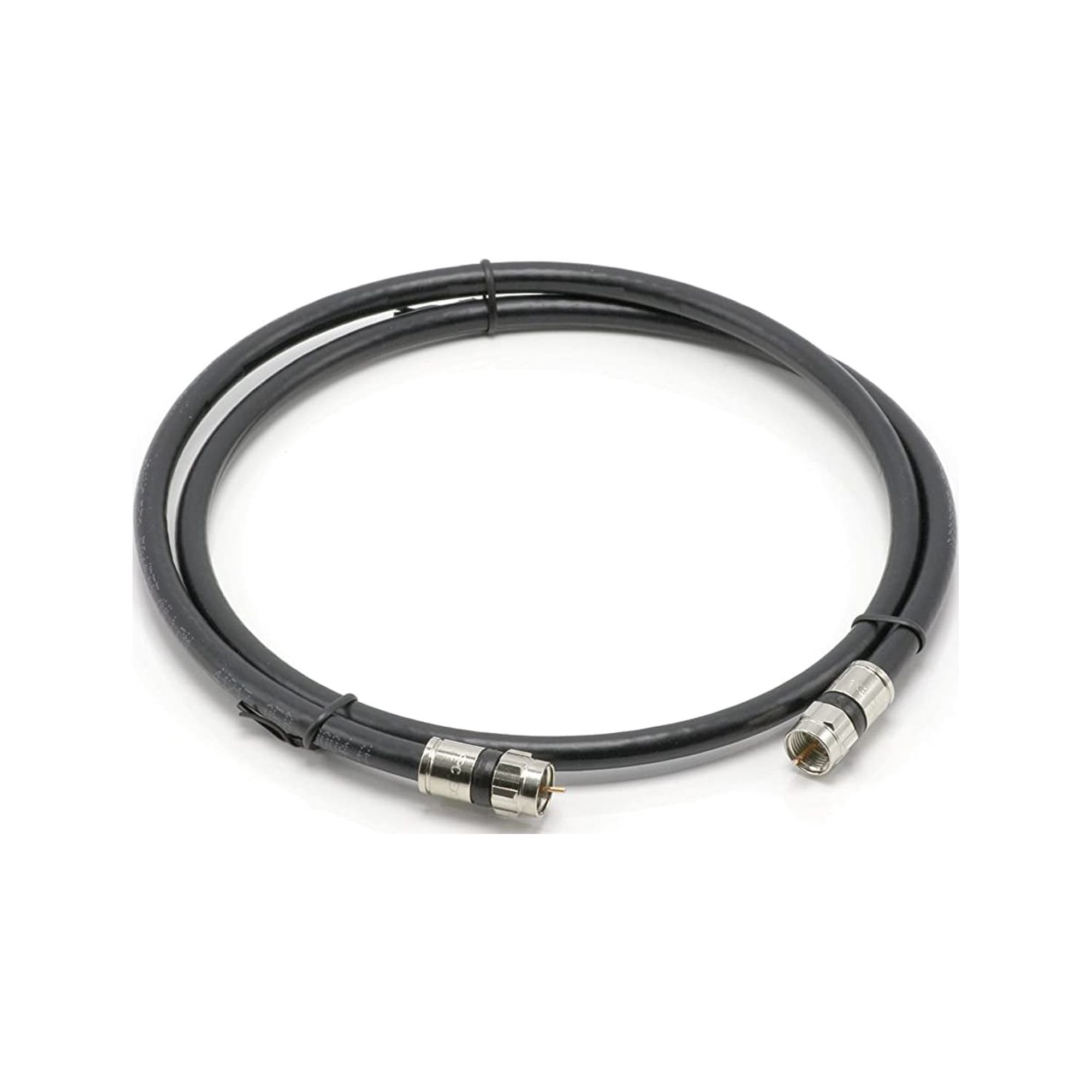 10' Feet, Black RG6 Coaxial Cable (Coax Cable) with Weather Proof Connectors, F81 / RF, Digital Coax - AV, Cable TV, Antenna, and Satellite, CL2 Rated, 10 Foot