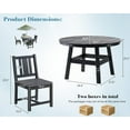 thumbnail image 3 of Jocisland 5 Piece HDPE Outdoor Dining Tables and Chairs, All-Weather Patio Outdoor Furniture, Black, 3 of 9