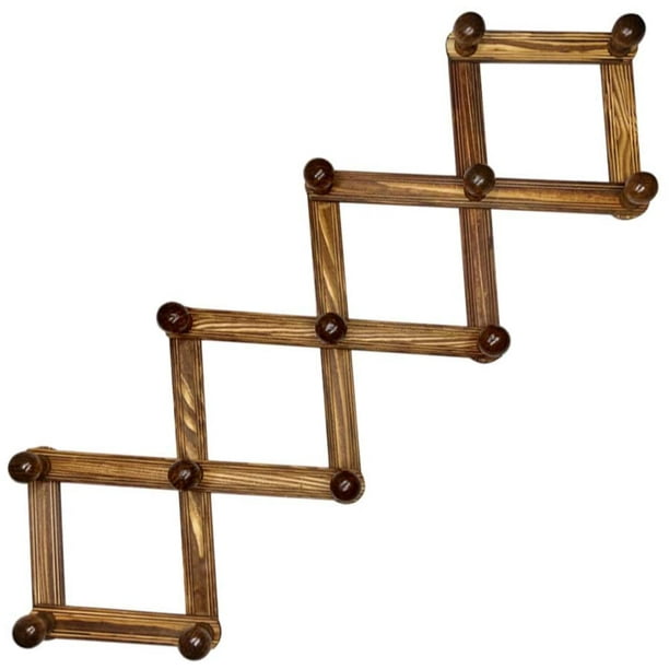 Expandable Coat Rack Wall Mount Accordion Style 13 Pegs Wood Hook For Hanging Door Hat Cap Handbag Com Expandable Coat Rack Wall Mount, Accordion Style Expandable Wall Wooden Coat Rack