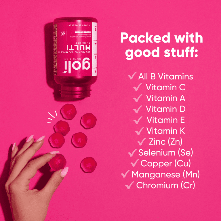 Goli Nutrition Women's Complete Multi Gummies with Biotin, 60 Count