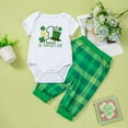 thumbnail image 2 of Landzoo Baby Girls Boys St. Patrick's Day Green Outfit 2PCs Bodysuit Romper Pant Set 0 24 Months Stylish Cute Cozy Kids Outfits, 2 of 6